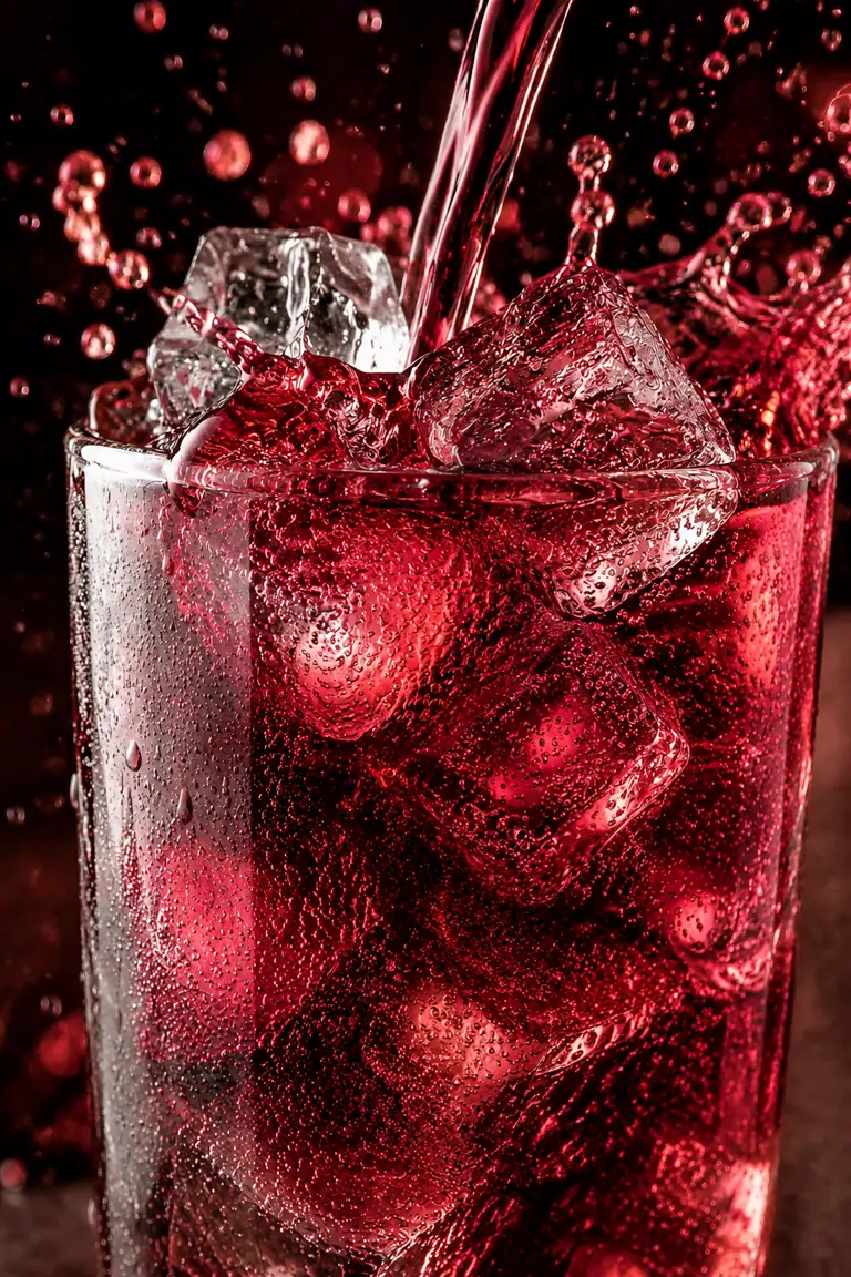 Cola poured over ice